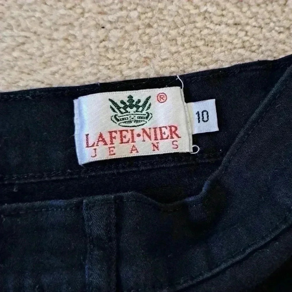 ❤️ Lafei-nier Black Capri  Pants with Lace Detail Vintage 90s Y2K - Picture 3 of 11